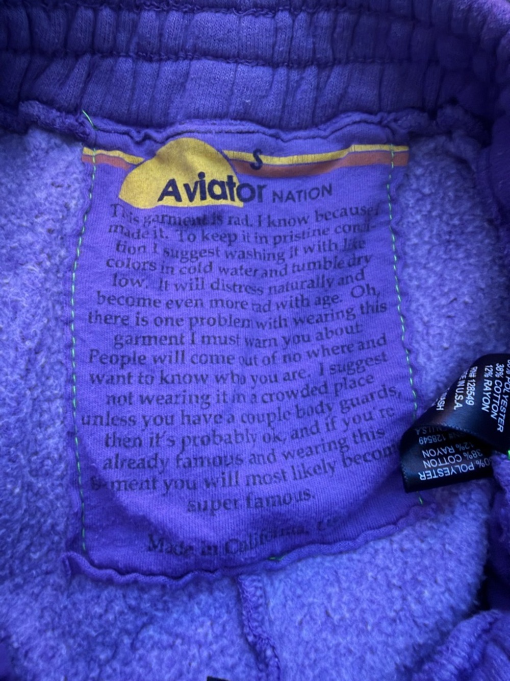 Aviator Nation Faded Grape Essential Wide-Leg Sweatpants - Picture 9 of 12
